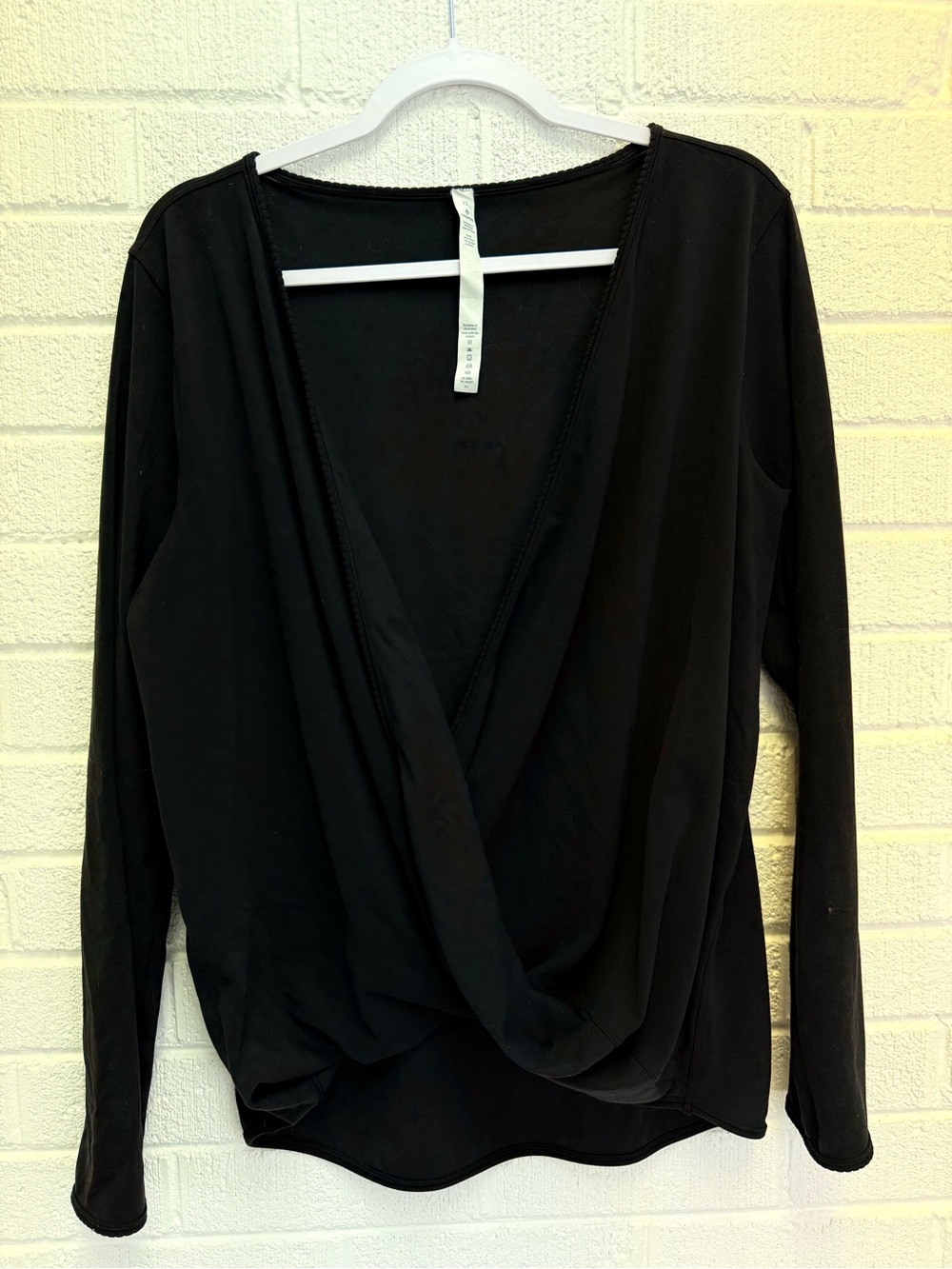 lululemon athletica Black Long-Sleeve Draped Wrap Top